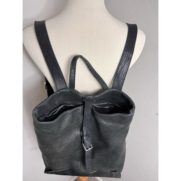 Maxon Collection Black Pebbled Leather Backpack Purse Handmade in Italy main image 14